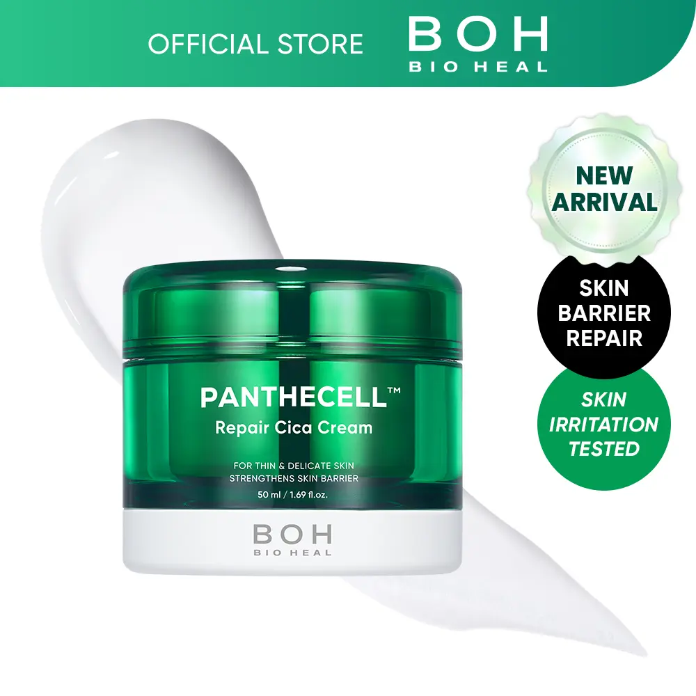 [NEW] BIOHEAL BOH Panthecell Repair Cica Cream 1.69 fl oz | Face Moisturizer for Active Skin Repair, Korean Skincare for Barrier Recovery, 5% Panthenol & 12 Peptides, Improving Skin Thickness