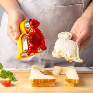 Dinosaur Shape Stainless Steel Sandwich Cutter and Sealer, DIY Bread Crust Remover Mold, Practical Home Baking & Kitchen Tool
