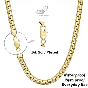 14K Real Gold-Plated Stainless Steel Jewelry Waterproof Rust prevention Necklaces Bracelets Chain Width 7MM Casual Daily Wear Accessories Perfect Gift for All Seasons