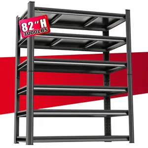 6-Tier Heavy-Duty Metal Garage Adjustable Shelving Unit Sturdy Metal Garage Storage Racks - Perfect for Halloween Decorations and Everyday Storage standingshelves shelf
