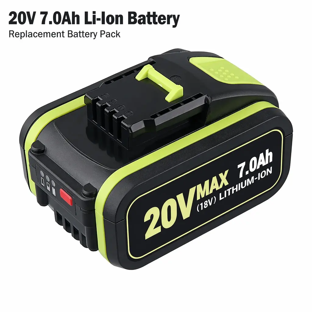 20V MAX 7.0Ah Lithium-Ion Replacement Battery for Worx WA3551, Compatible with WXL1810A Cordless Power Tools for Drilling/Cutting (Ideal for Worx Users)