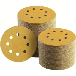 50 Sheets 5 Inch 8 Hole Sandpaper, Grits 60-800, Oxide Made, Anti-Clogging, Fast Grinding, for Track Sander, Wood/metal Polishing, Car Prep, DIY Projects, Tool Accessories