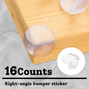16-Pack Clear Round Corner Guards – Soft Edge Protectors for Furniture, Anti-Collision Safety Pads for Sharp Table Edges