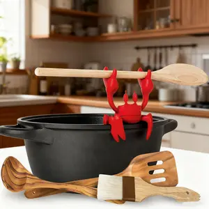 Crab Design Silicone Pot Side Clip, 1 Count Silicone Pot Side Holder, Cookware Accessories for Home Kitchen, Kitchen Utensils Accessories, Kitchen Gadgets