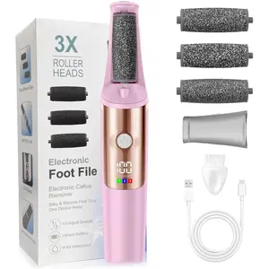 1 Kit Professional Electric Foot File, Modern Cordless Foot Grinder with LCD Display, Pain-Free Callus Remover for Cracked Heels & Dry Skin