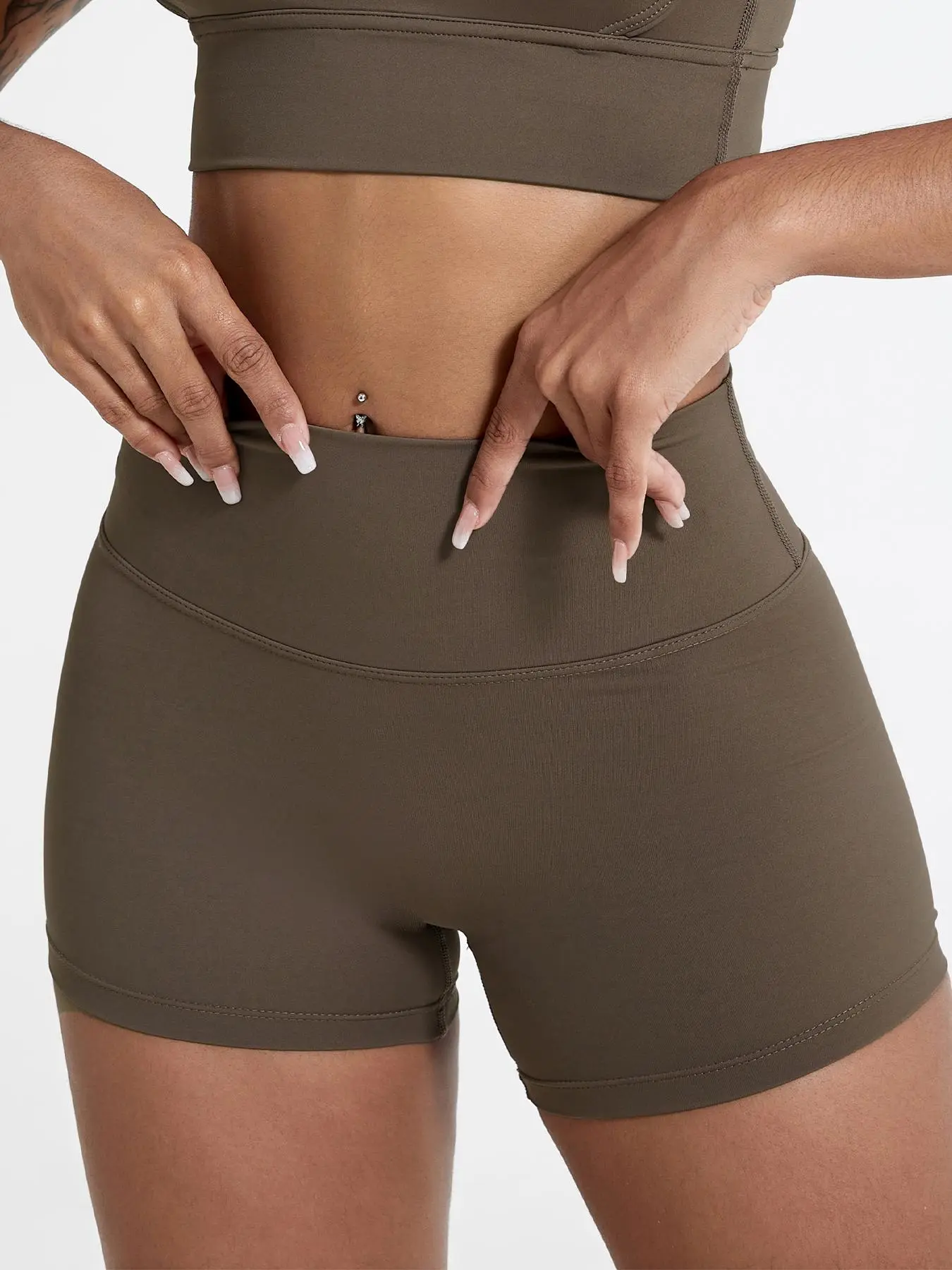 Women's Solid High Waist Sports Shorts, High Waisted Shorts, High Waists Shorts, Gym Shorts, Running Workout Shorts, High Stretch Yoga Bottoms, Activewear Shorts, Ladies Sportswear for Indoor Outdoor Wear