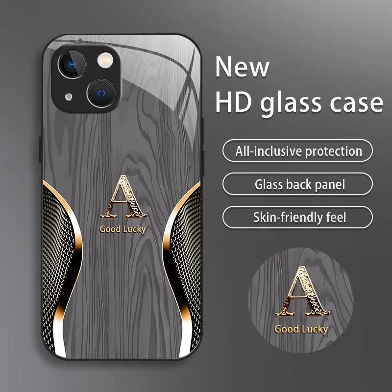 Suitable for [iPhone 15] Brand new premium phone case, drop-proof and fingerprint-resistant，sophisticated and minimalist design, with 26 English letters to choose from YM99
