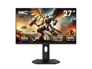 HKC G27H7P 27" 4K UHD Gaming Monitor Dual Mode 160Hz 4K Fast IPS 1ms HDR400 95% DCI-P3 Height Adjustable Ergonomic Stand HDMI 2.1 DisplayPort 1.4 Low Blue Light