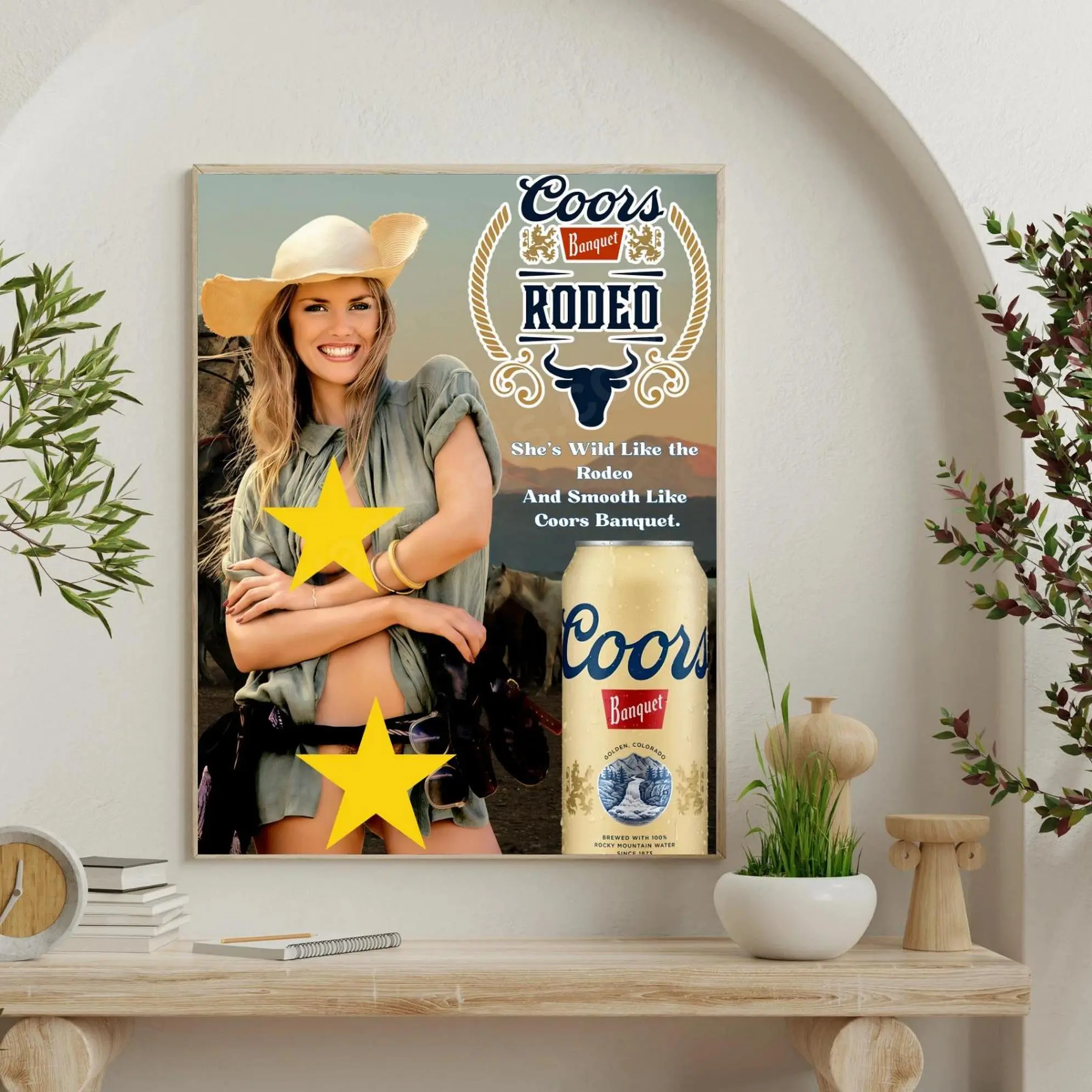 Vintage Retro Style Beer Poster Coors Banquet Classic 80s ART., Home Decor - No Frame