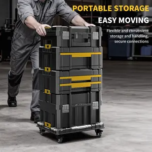 AIRAJ Modular Stackable Toolbox with Wheels - Heavy Duty Rolling Tool Chest with Drawers for Garage & Workshop Storage