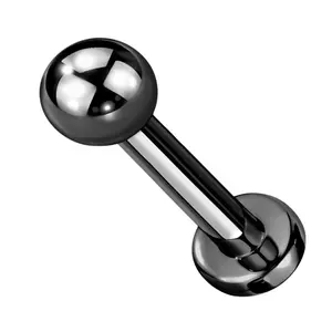 16G Black PVD Titanium Labret - External Threading