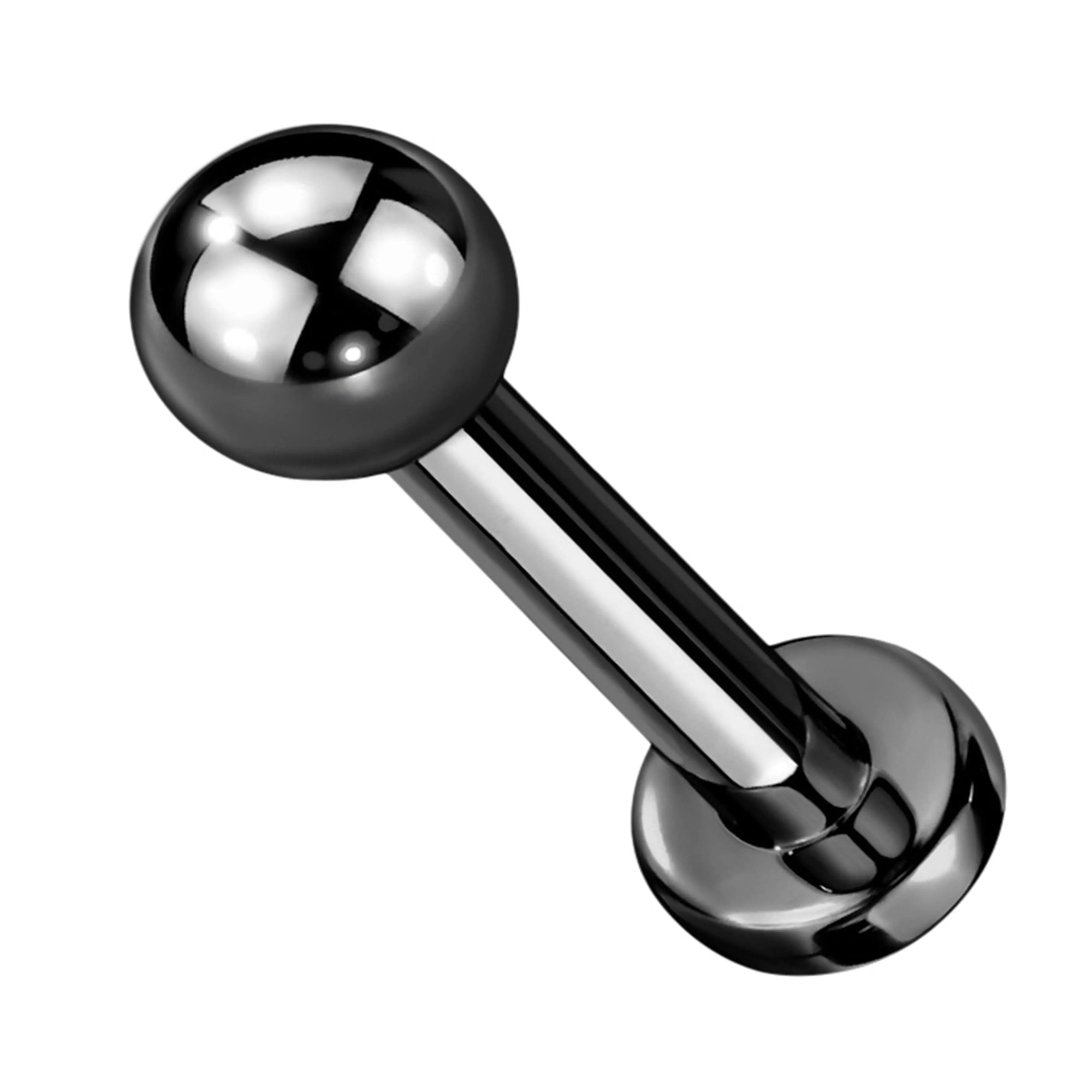 16G Black PVD Titanium Labret - External Threading