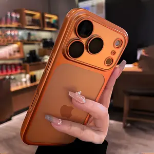 Electroplated Transparent Matte Aesthetic Phone Case for iPhone 17/17 Air/16 Pro Max/15/14 Plus/13/12/11 Pro Max with Lens Protection Cover