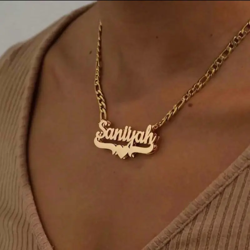[Made-to-Order] Custom Name Stainless Steel Double-Layer Necklace, 7-12 business days processing time , Add your name in note section