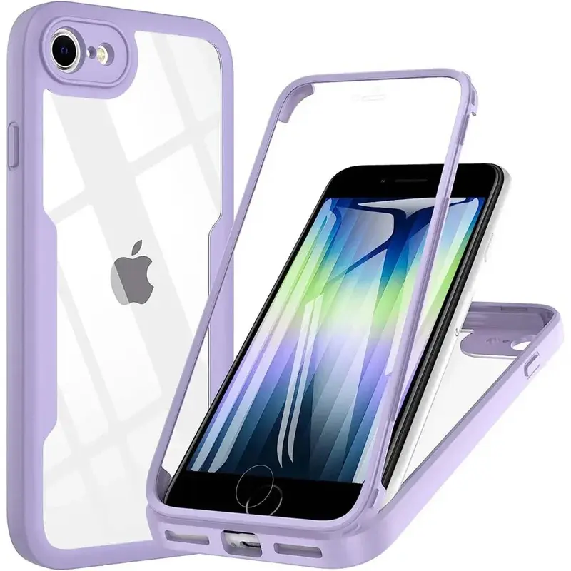 360 Full Body Double-Side Screen Protector Case, Shockproof Smartphone Accessory for iPhone 17 Air/17/16E/16/15/14/13/12 Pro Max Plus, Cellphone Handheld Device Cover