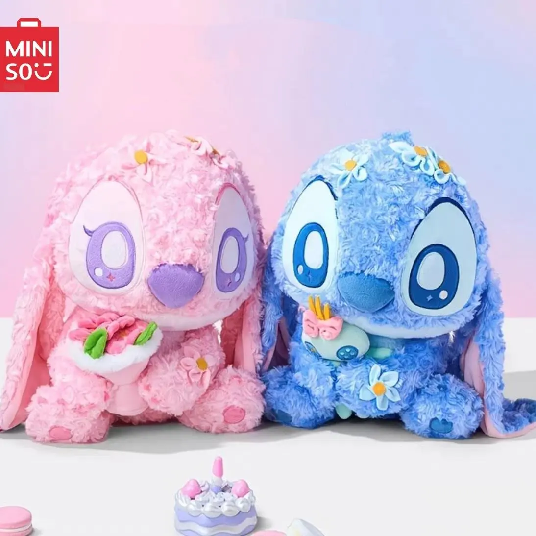 MINISO Disney Stitch Series Petal Plush Sitting Stitch & Angel Dolls, Cute Cozy Collectible Gift Holiday & Holiday Haul#Summervibes