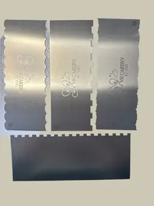 VR CAKERY 9 Inch Metal Bench Scraper for Baking - Stainless Steel Frosting Cake Comb Edge Side Jagged Comb for Cream Cake - 588g