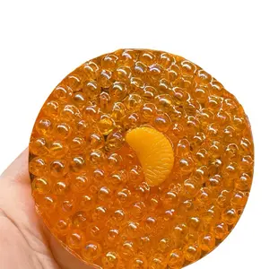 Tangerine Bliss Sensory Pad for ADHD & Anxiety Relief 8mm Tangerine Bubble Beads in Remeltable Gel Calming Effect on Nervous Energy