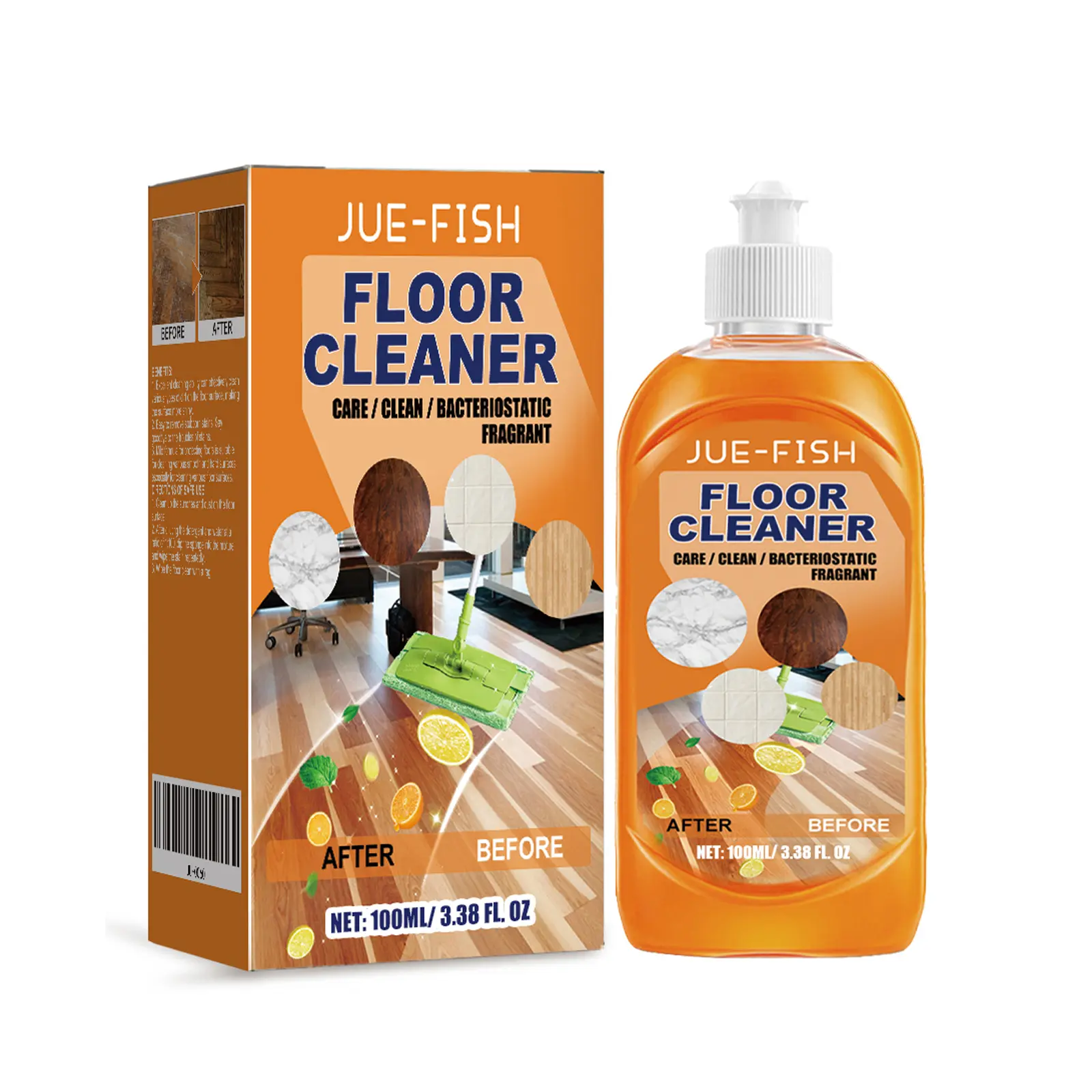 Household Floor Cleaner Liquid - Lemon Scented, Streak-Free Shine, Dilutable, Fresh Finish for Ceramic Tiles, Marble, Wood Flooring, All Mop Types