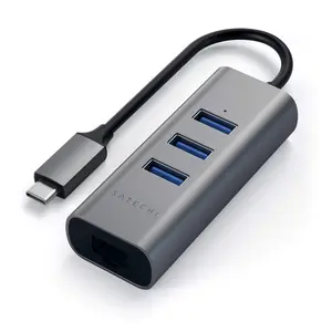 Satechi USB C Hub Adapter, USB C Adapter with 3 USB-A 3.0 Ports and Ethernet Port, for MacBook Air/Pro/Neo, Dell, HP, Surface, Lenovo, iPad, iPhone 17 Type C Wired
