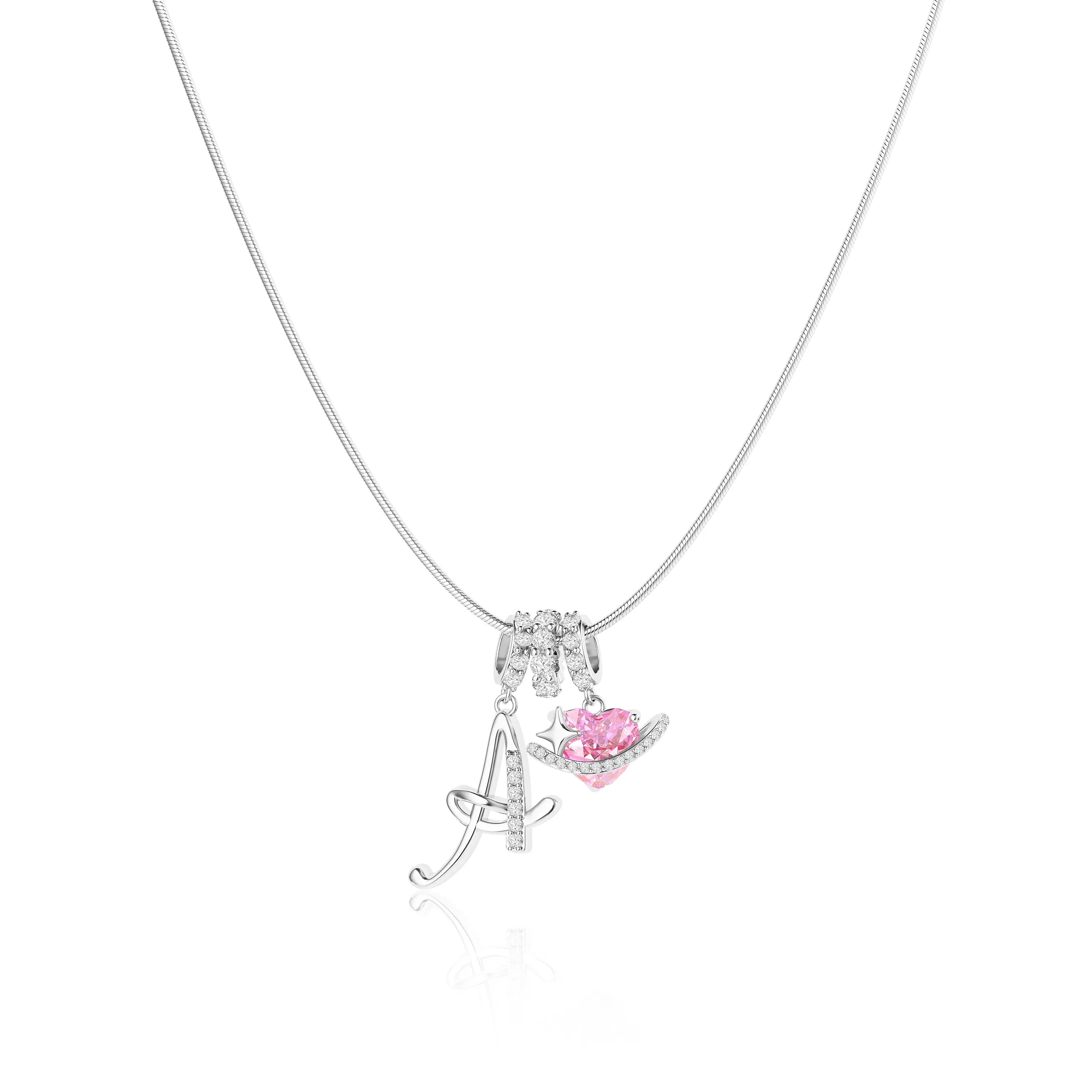 Personalized Initial Heart Necklace with Multiple Charms, Valentine's Day Gifts for Women, 14K Gold Plated A-Z Letter Pendant with Adjustable Chain, Hypoallergenic Dainty Monogram Jewelry for Girlfriend, Wife, Mom - KOPERIN