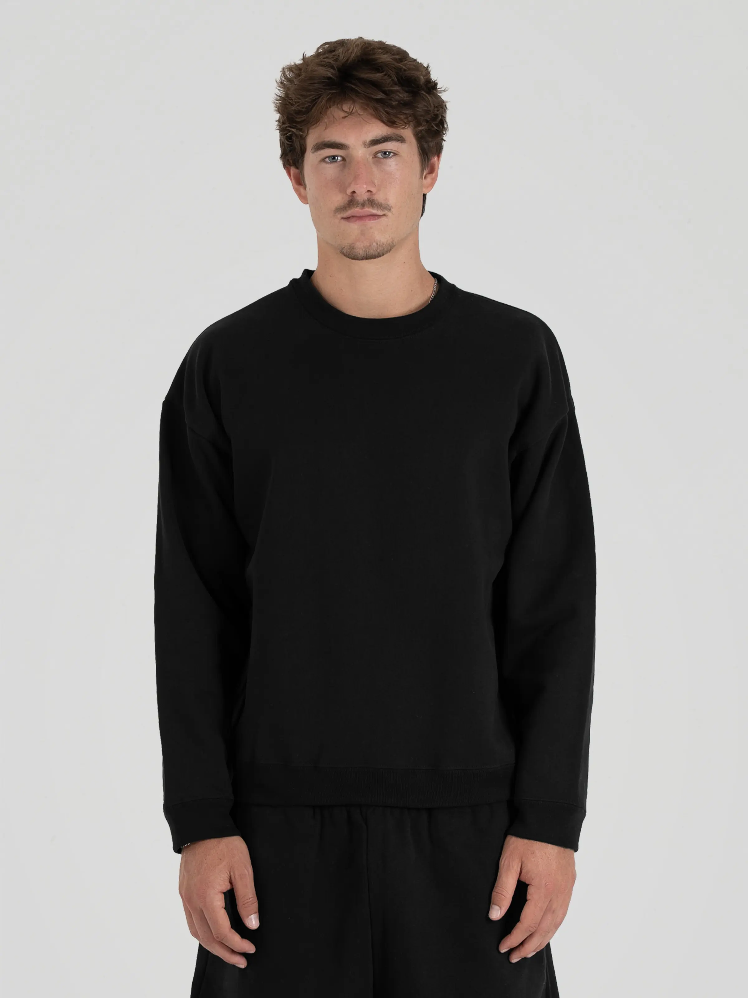 600 GSM 'Black' Fleece Crewneck