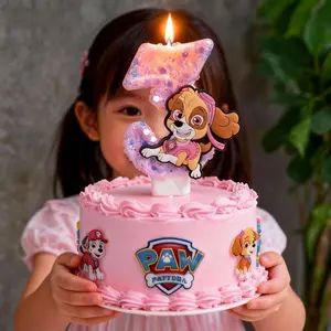 Paw Patrol Candle Number 0-9 Baby Birthday Cake Candle Decoration Paw Patrol Birthday Party Cake Topper Baby Shower Decor Gift Birthday Candles