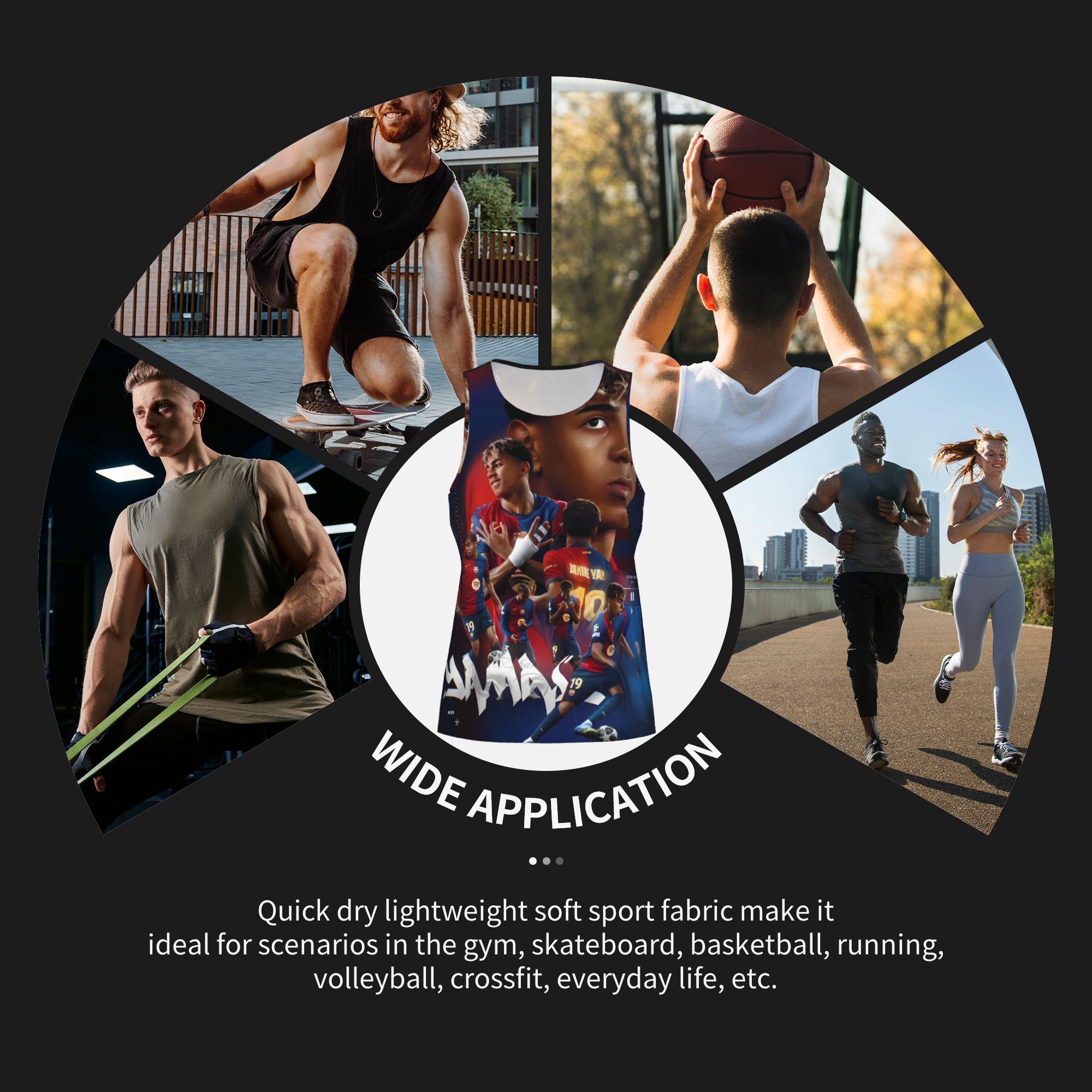 Lamine Yamal #19 Barcelona Rising Star Collage Sleeveless Tank Top for Men Streetwear & Gym Wear for Football Lovers