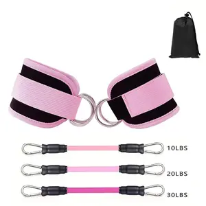 Fitness Ankle Straps for Cable Machines, 2 Pack Comfortable Adjustable Padded Ankle Wrist Cuffs, Kickback Glute Workouts for Men Women, D-Ring Leg Straps with Neoprene Padding