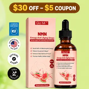 NMN Liquid Supplement Drops, 500mg NMN with AKG, TMG & CoQ10, Watermelon Flavor, Daily Wellness Support, 30-Day Supply