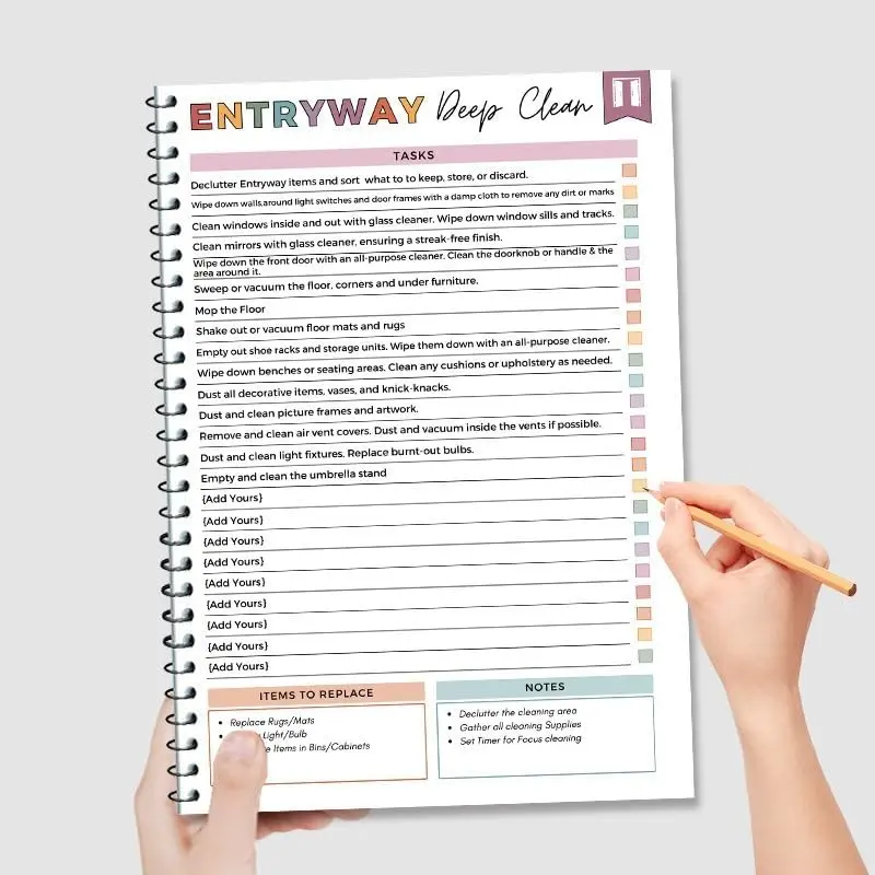 ADHD Cleaning Planner for Adults - Undated Daily, Weekly & Monthly Schedule, Checklist & Planning Tool - Office Stationery Household Chores Organizer Notebook, Desktop Appointment Books & Planners for Home Management