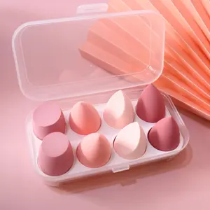 Makeup Sponge Egg Set, 8 Counts/set Wet and Dry Use Makeup Sponge, Multifunctional Makeup Tool for Women & Girls, Cosmetic Makeup Tools Set