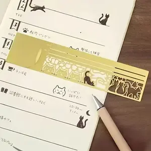 1pc 3-In-1 Cat Lover Ruler Template, Cute Dual-Sided Bookmark & Ruler, Precise Stationery for Journals, Planners, Note-Taking Accessories, Office Supplies