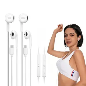 2 Pack USB C Headphones for iPhone 17/16/15 Pro Max, Type C Audio Earphones with Mic, Button, Volume Control, 1.2m Wired Earbuds for Samsung S25/s24/s23/s22