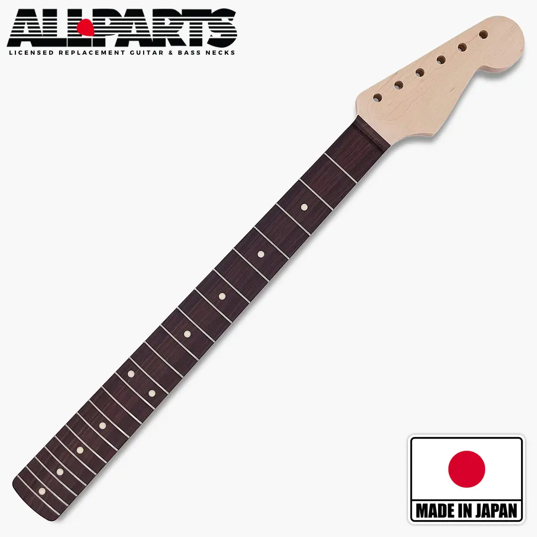 Allparts Officially Licensed by Fender® SRO-V Replacement Guitar Neck, Rosewood Fretboard, Vintage Frets, Maple Wood, Unfinished, 7.25" Radius, for Stratocaster® Shape Guitars & Gear Accessories