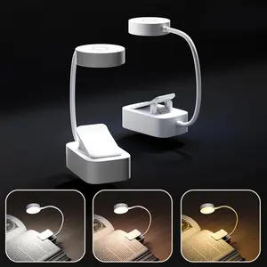 2-Pack LED Clip-On Reading Lights — 3 Color Temperatures, Adjustable Brightness — Mini, Lightweight Bedside Reading Lamps — Batteries Not Included — Ideal for Books, Computers, and Office Use