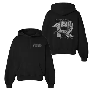 Fuerza Regida Stone Hoodie, Basic Graphic Design Pullover Hoodie, Ideal For Fans