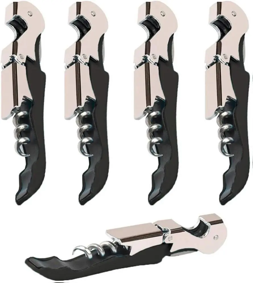 Professional Waiter Corkscrew Wine Openers Set (4 PCS),Upgraded with Heavy Duty Stainless Steel Hinges Wine Key for Restaurant Waiters, Sommelier, Bartenders