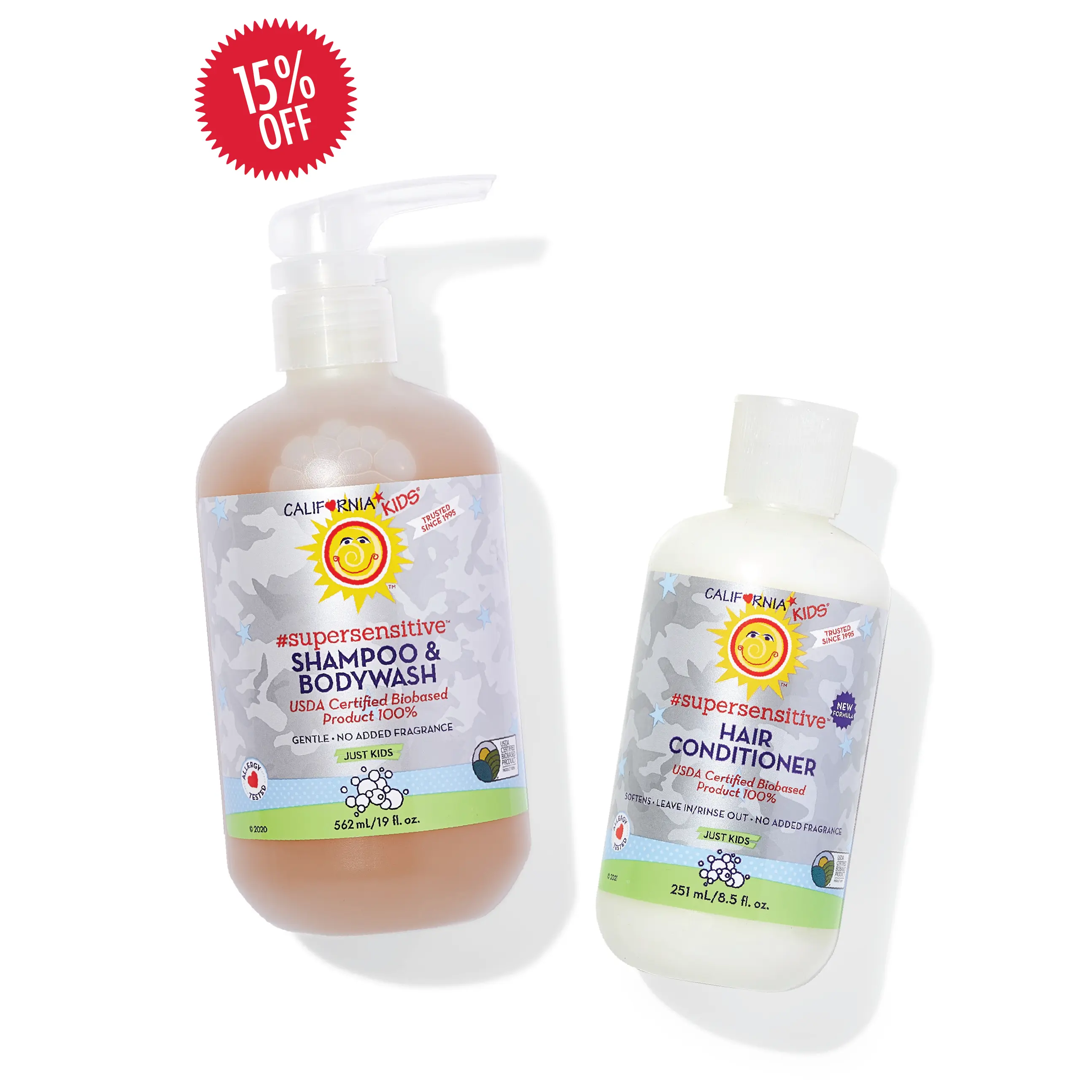 (No Fragrance) Kids #SuperSensitive™ Shampoo + Conditioner Bundle