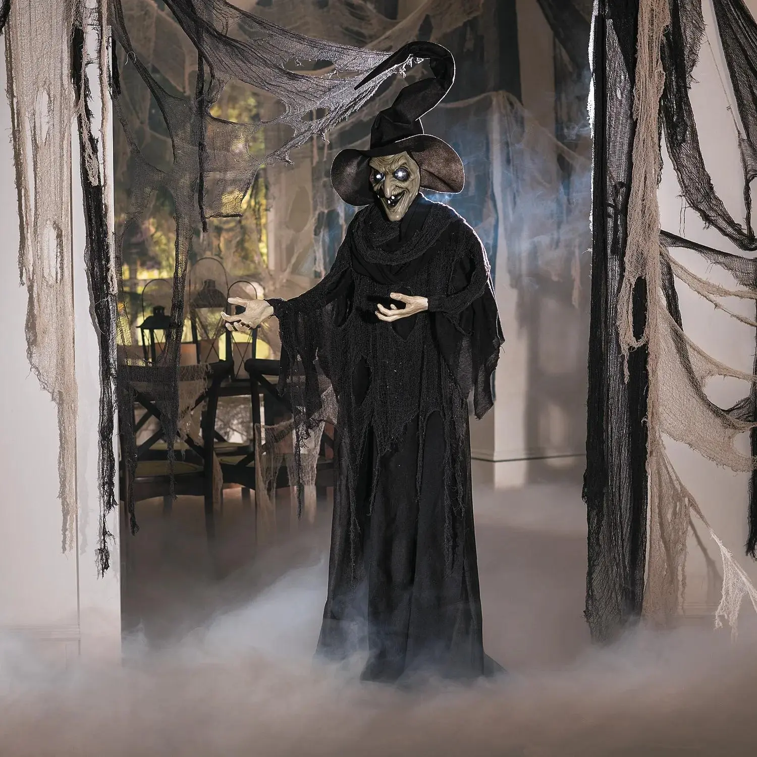 6' Light-Up Standing Witch Halloween Decoration