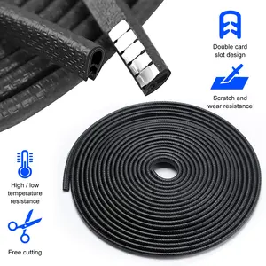 16.4FT Universal U-Shaped Car Door Edge Guard – Anti-Scratch Bumper Strip, Anti-Collision Full Protection, Double Card Slot Design, Sturdy & Cut-to-Fit for Sedan SUV Truck