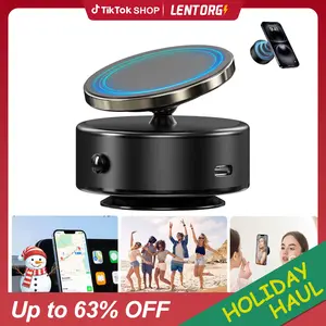 Lentorgi 360° Rotatable Car Magnetic Phone Holder, Electric Vacuum Magnetic Car Phone Holder, Car Accessories, Compatible with Magsafe iPhone & Android, for Windshield and Dashboard, Kitchen, Bedroom, Office