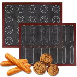 Silicone Baking Mat, Non-Stick Reusable Oven Liner, Bakeware, Ideal for Bread, Croissants, Pizza, Perfect for Holidays