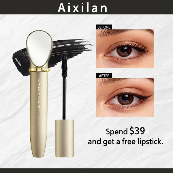 Aixilan Waterproof Silk Fiber Mascara - 24-Hour Cosmetic Makeup, Fine Lengthening, Thickening Formula, Buildable Length, Bold Lashes, Separated Curls, Metal Wand, Dramatic Lashes, Silk Fiber Lift, for Normal & Combination Skin Types