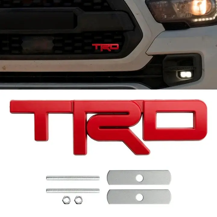 TRD Logo Front Grill Bumper Decor Badge Emblem For Toyota Decoration