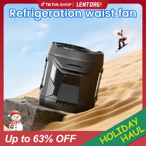 Lentorgi,Portable Fan,Clip Fan Rechargeable With stand,4 Speeds Strong Airflow Small Fan Waist,Weight reduction design,for Travel Camping Outdoor Jobsite,Camping Essentials-Black and Gray