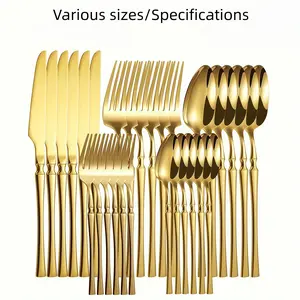 30-Piece Stainless Steel Elegant Cutlery Set, Small Waist Handle Design, 6-Person High-End Dining Set, Includes Knife, Fork, Spoon, Teaspoon, Dishwasher Safe, Tableware