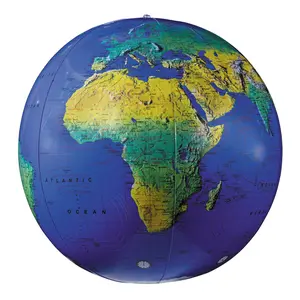 Replogle 16″ Inflatable Topographical Globe Durable Educational Toy for Geography Learning Interactive World Map Ideal for Classrooms Home Schooling and Geography Clubs