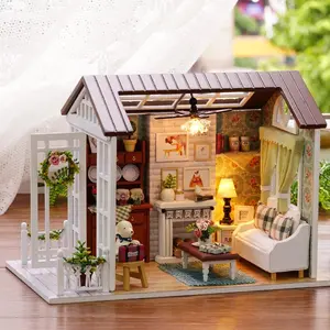 DIY Wooden DIY Miniature House Kit, 1 Box DIY Miniature House Building Blocks Model Kit, 3D Puzzle, Creative Building Blocks, Birthday Gifts for Teenagers and Adults, Home Decor Micro Model, Building Block Sets