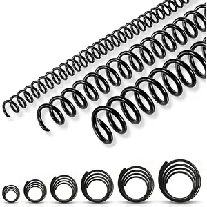 150 Pack Spiral Binding Coils, 4:1 Pitch Plastic Binding Coils Kit, 6 Different Sizes Spiral Coils for Binding 1/4", 5/16", 3/8", 1/2", 5/8", 3/4", Black Binding Spirals